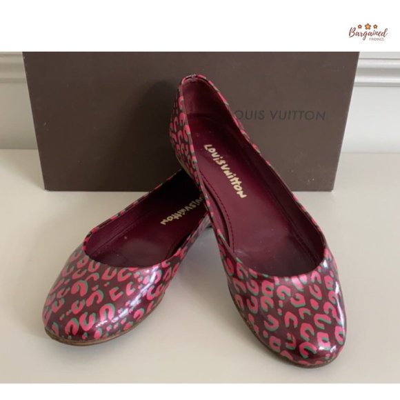Auth Louis Vuitton Patent Leather Leopard Print Stephen Sprouse Ballet Flats 8.5 - Picture 9 of 13